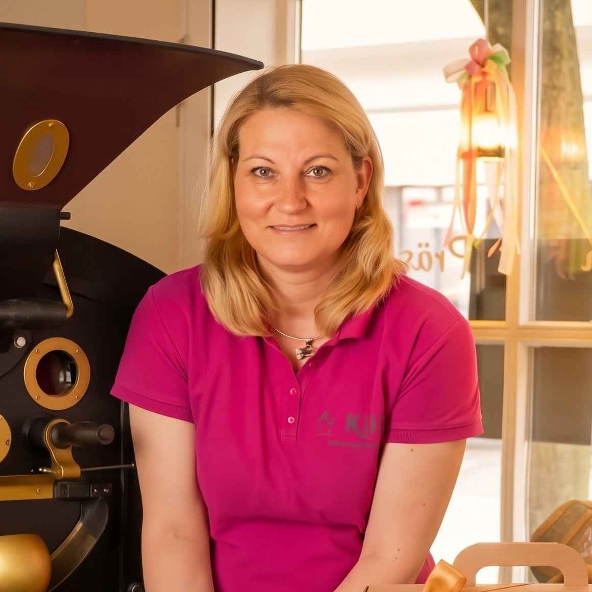 Alexa Hasecker, Rösterin und Inhaberin, am Trommelröster der Kult Rösterei