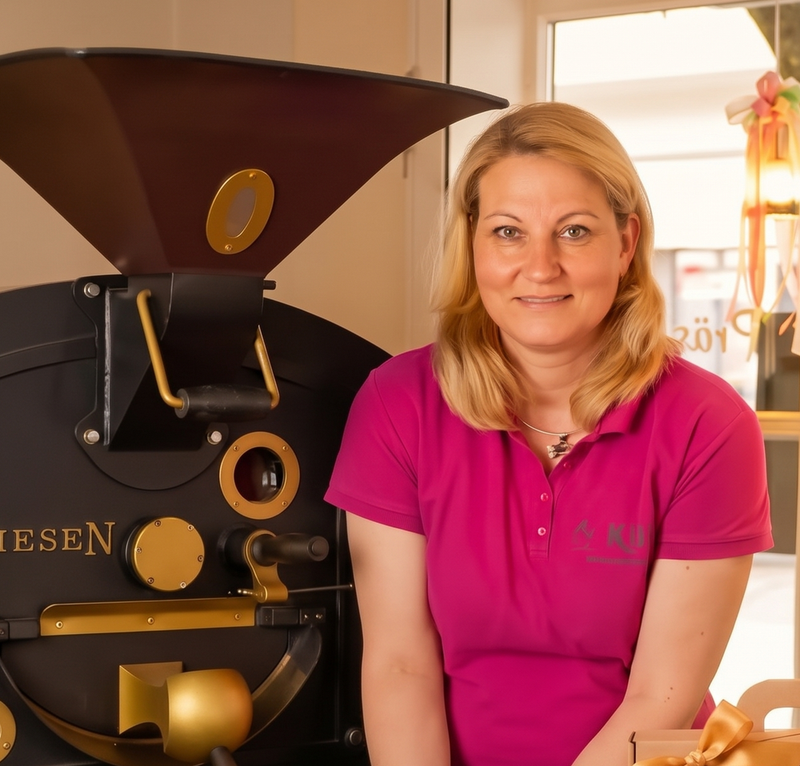 Alexa Hasecker am Giesen-Trommelröster