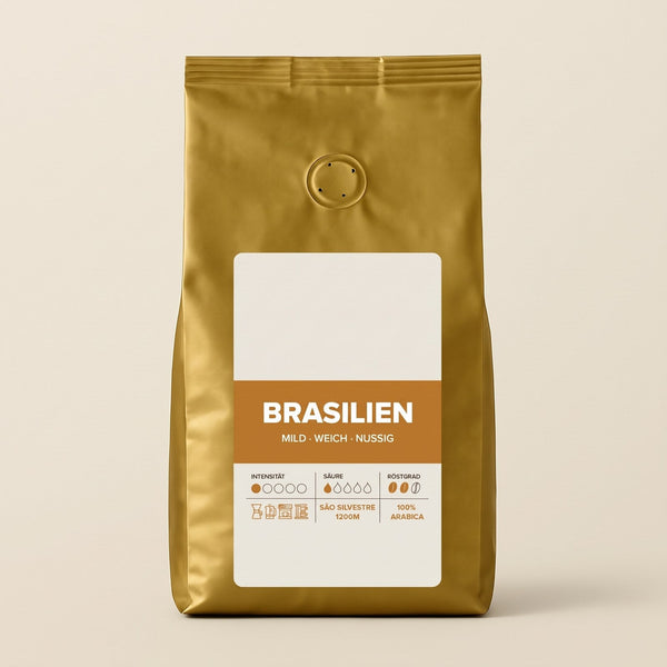 Kaffeetüte Brasilien mit freiem Etikett