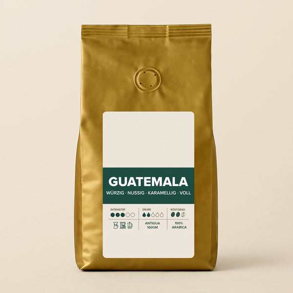 Kaffeetüte Guatemala mit freiem Etikett