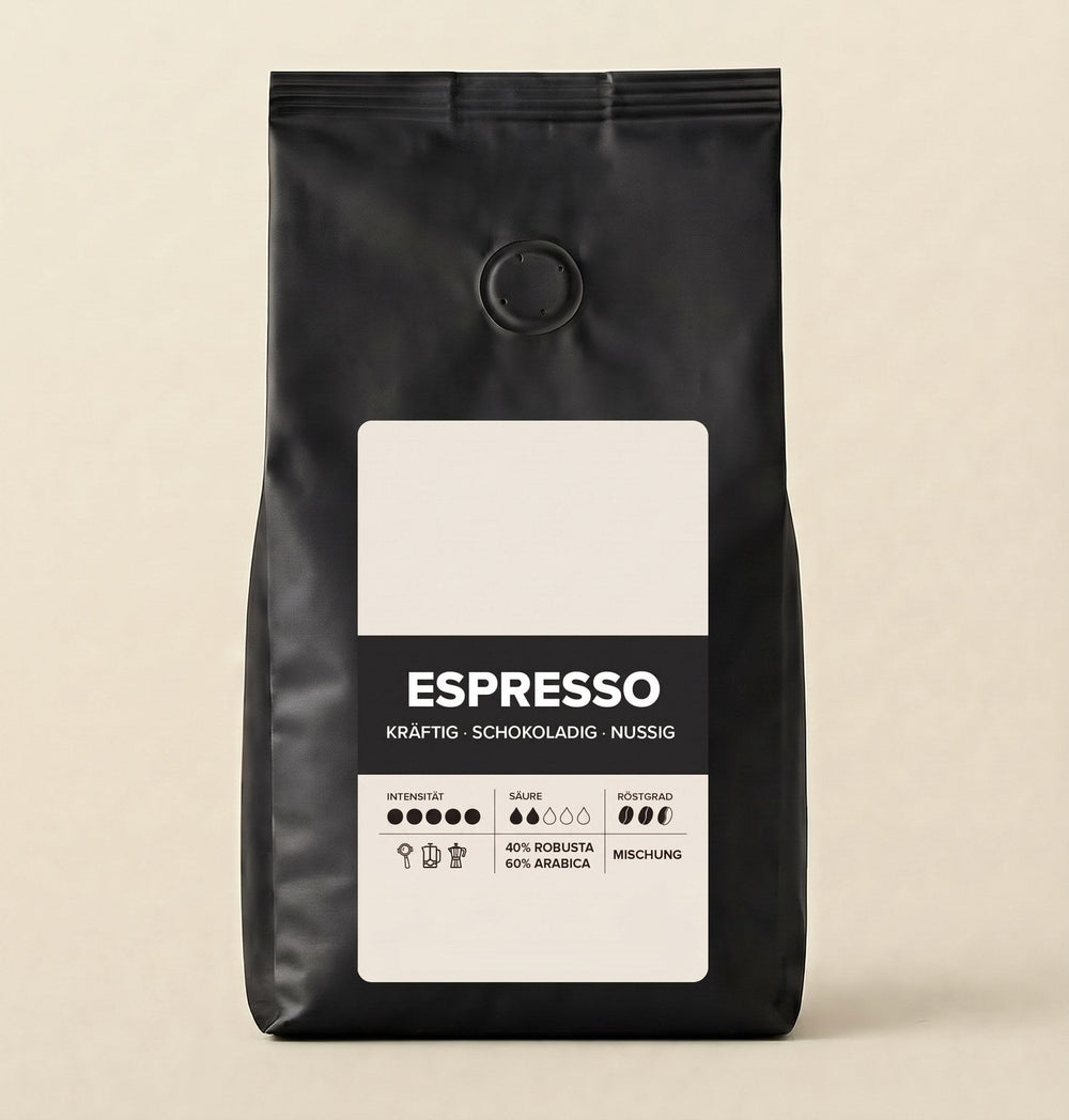 Kaffeetüte Kult-Espressomischung mit freiem Etikett für Ihr Logo