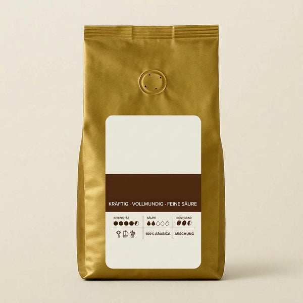 Kaffeetüte Espressomischung mit freiem Etikett und freiem Sortennamen