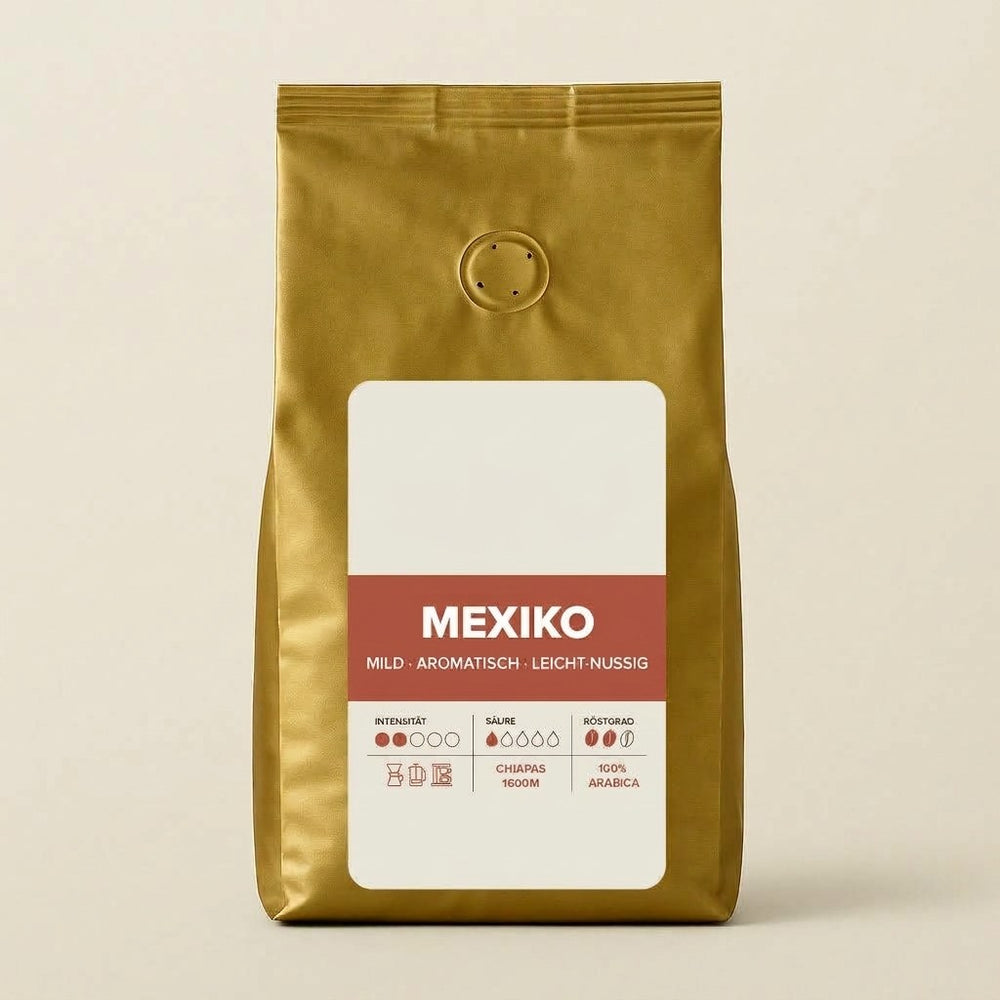 Kaffeetüte Mexiko mit freiem Etikett für Ihr Logo