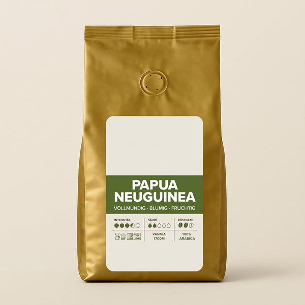 Kaffeetüte Papua-Neuguinea mit freiem Etikett