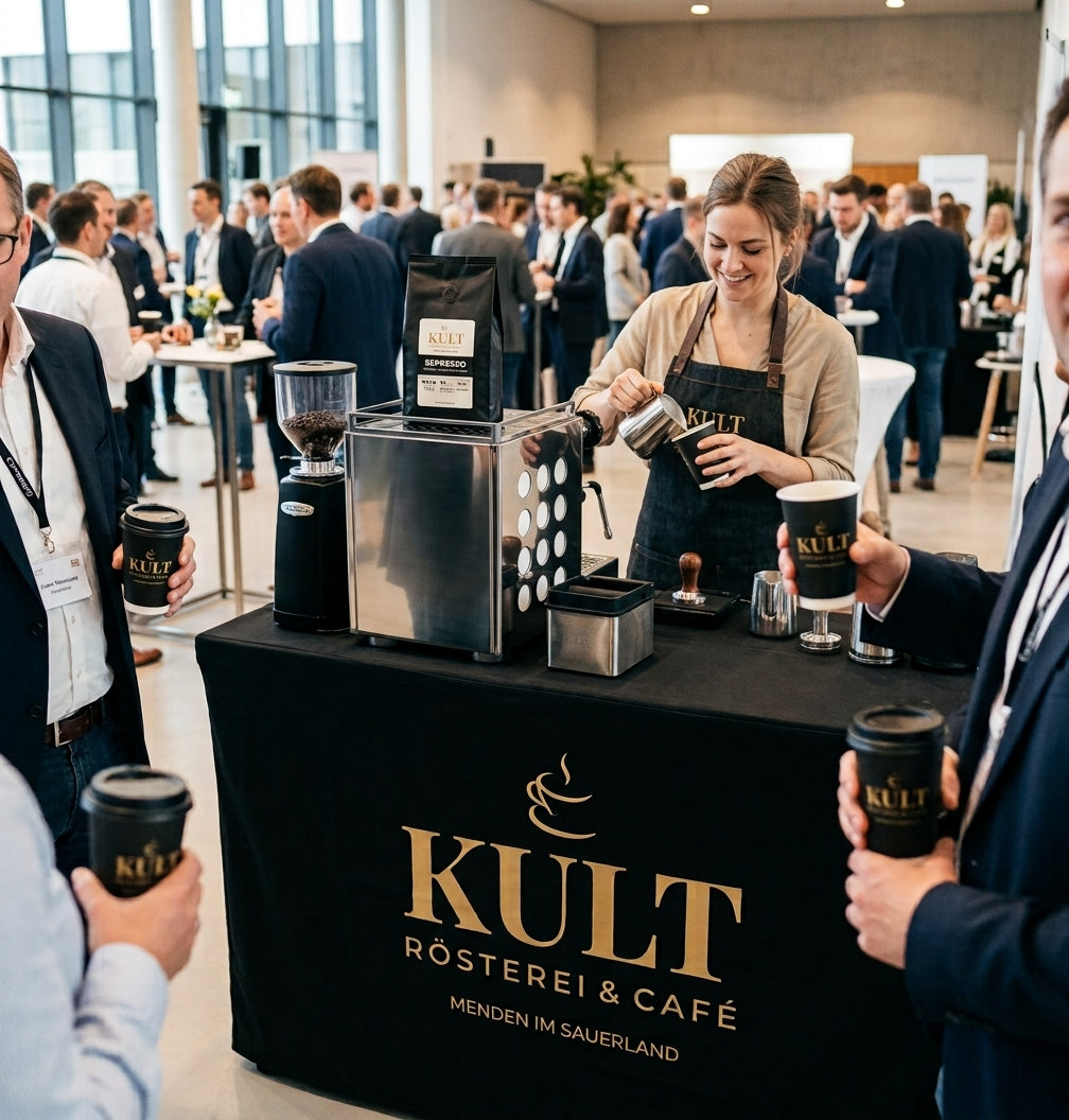 Kaffee-Catering der Kult Rösterei: Barista-Service bei einem Firmenevent